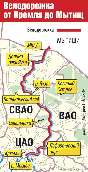 Схема велодорожек в москве