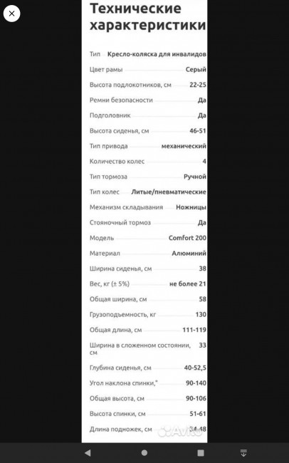 Технические характеристики